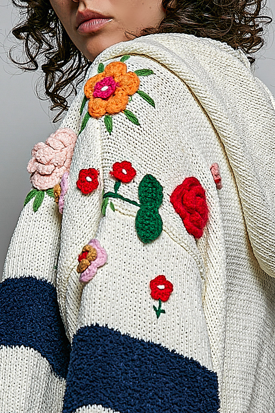 P1 | Pol Chenille Sweater Pants & Zip Hoodie Set | Floral Crochet | Sizes S-L - Picture 10 of 10